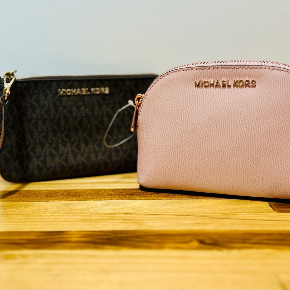 Michael Kors Pink and Black Wristlet Duo